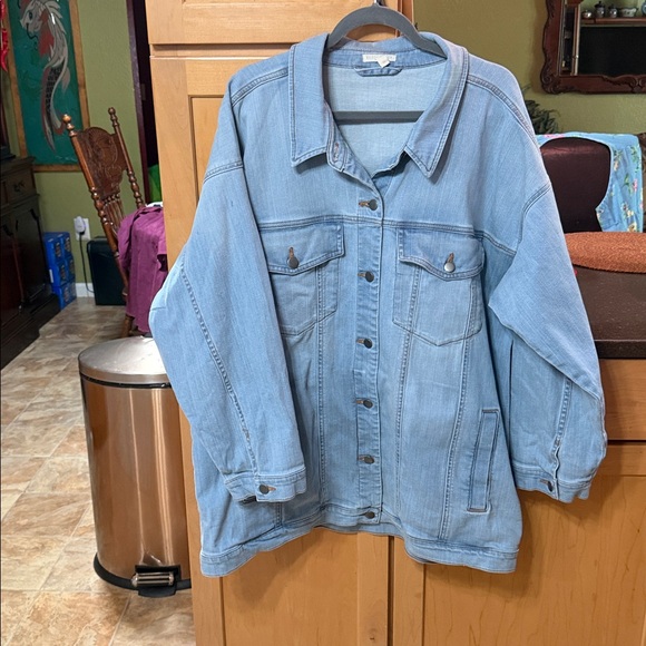 Eileen Fisher Light Blue Denim Jacket - Oversized Jean Jacket - Picture 2 of 4
